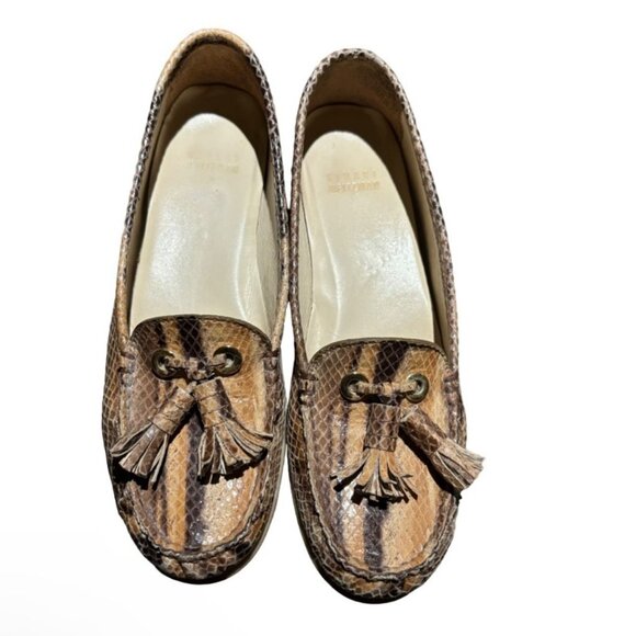 Stuart Weitzman Womens Snake Print Loafers With Tassels Size 6.5 - Picture 4 of 7